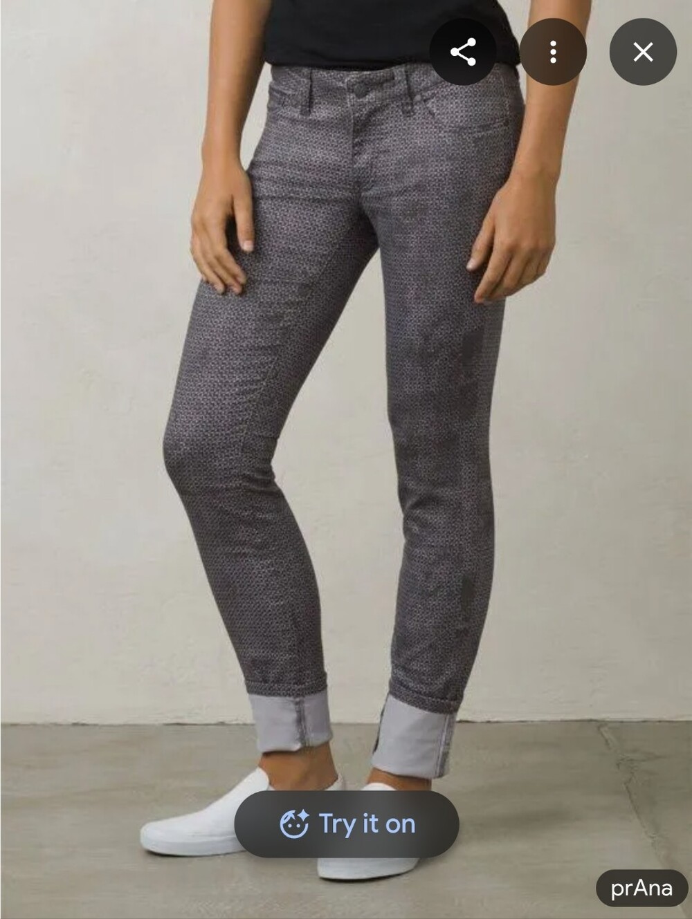 Prana Women's Straight Leg Jeans in Gray Pattern
